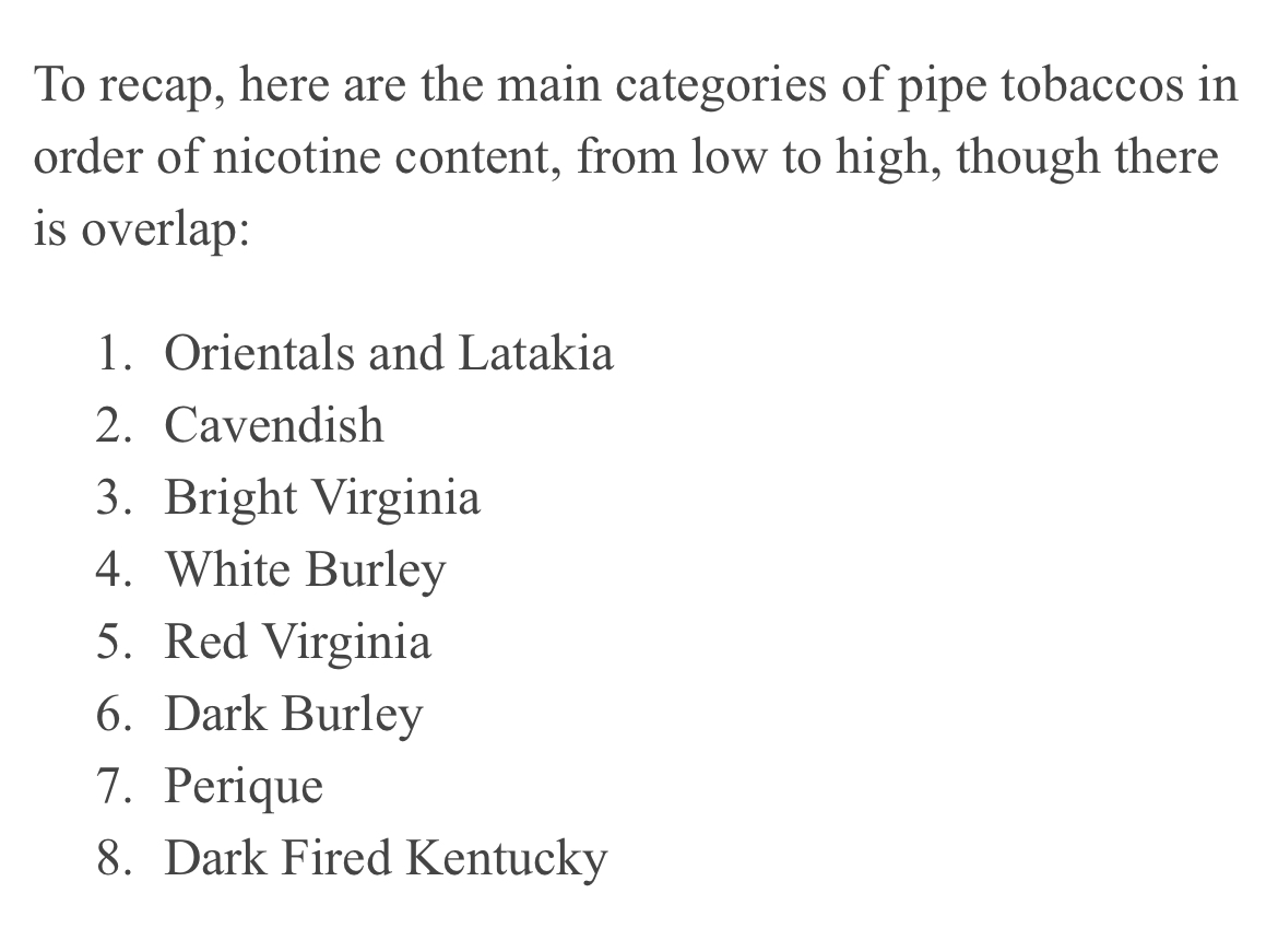 how much nicotine is in pipe tobacco High nicotine content suggestions | Tobacco Talk